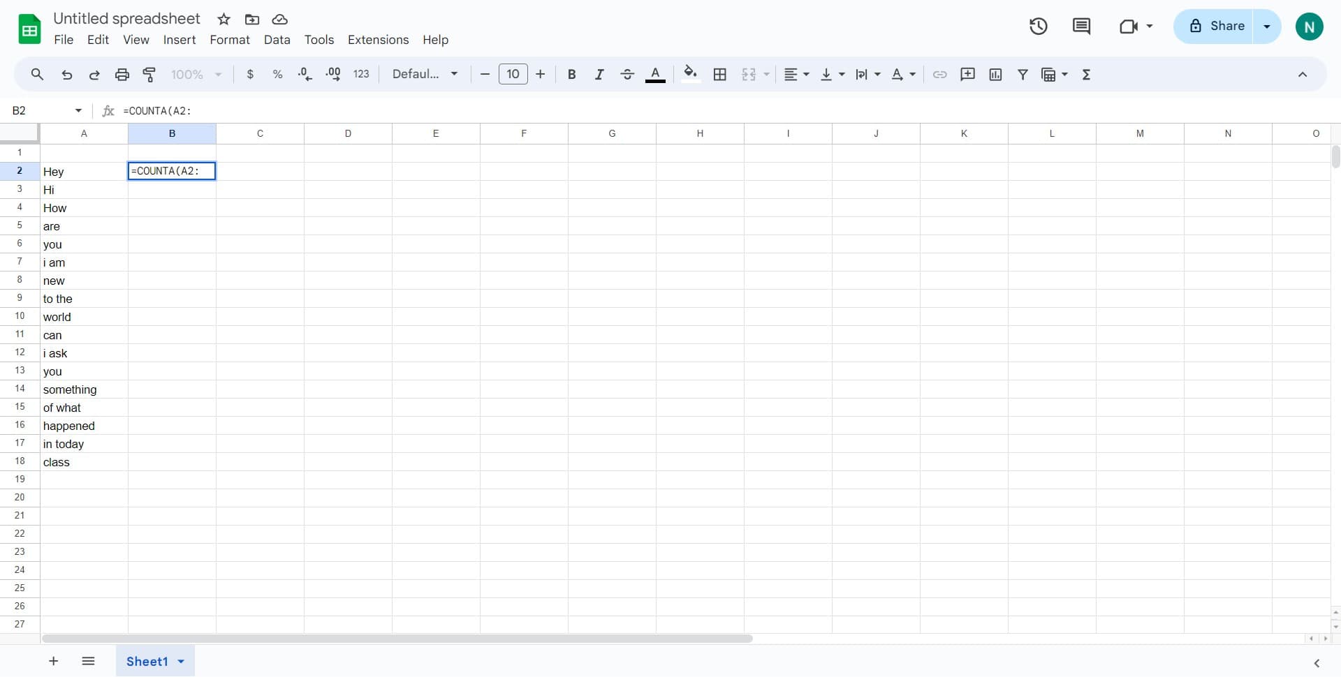 Define your data range