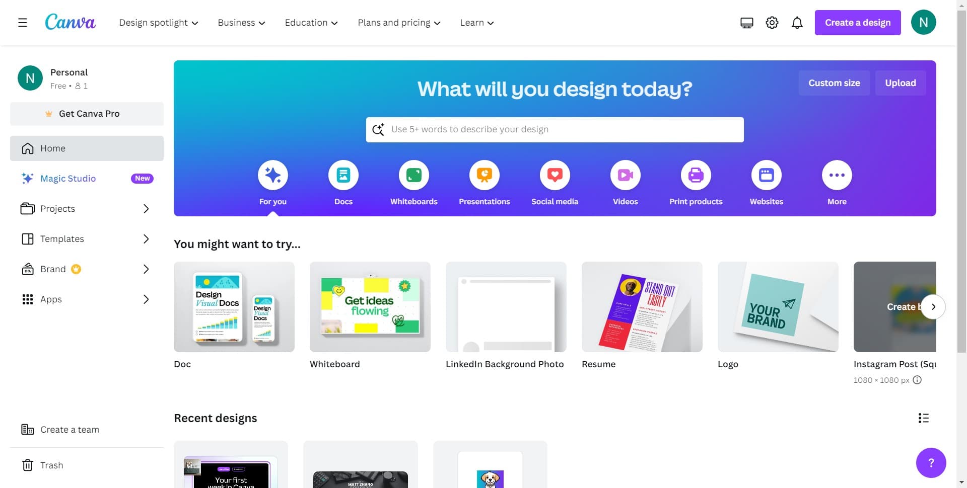 Open Canva in your browser