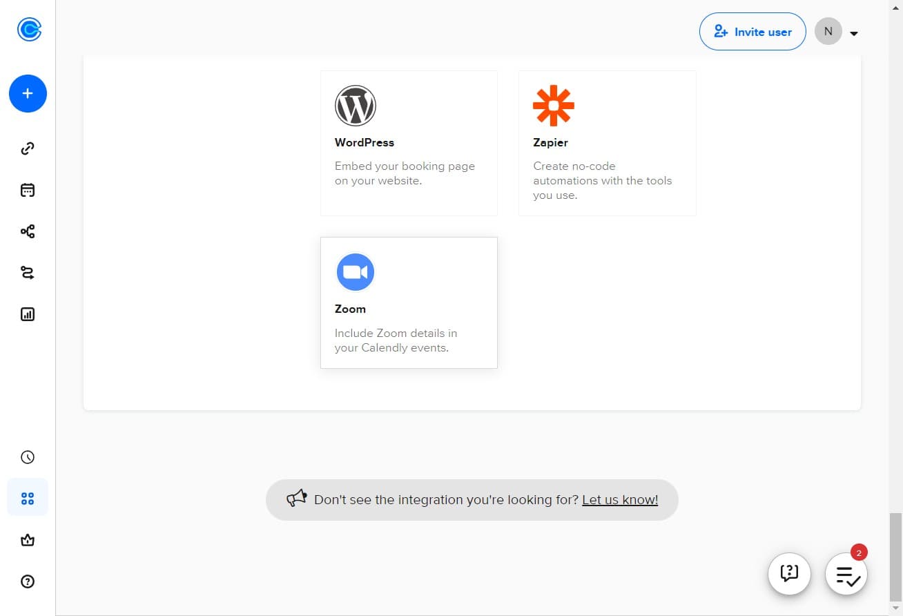 Find Zoom integration option