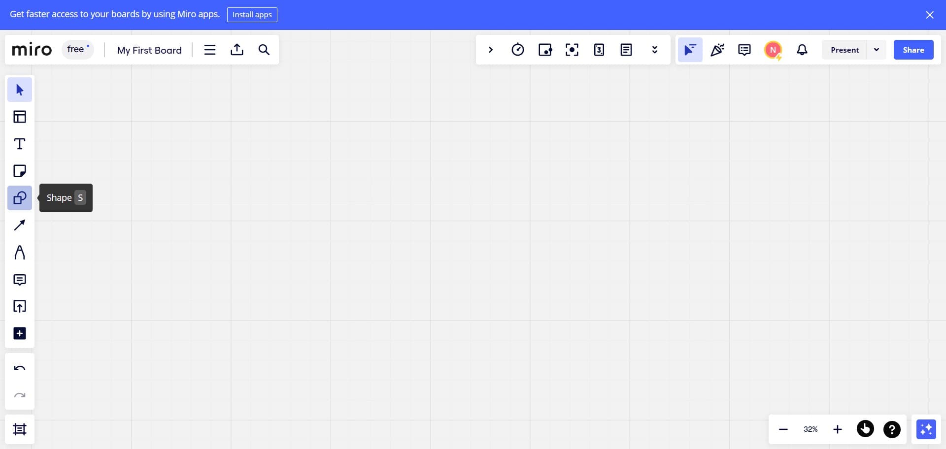 Access the import menu