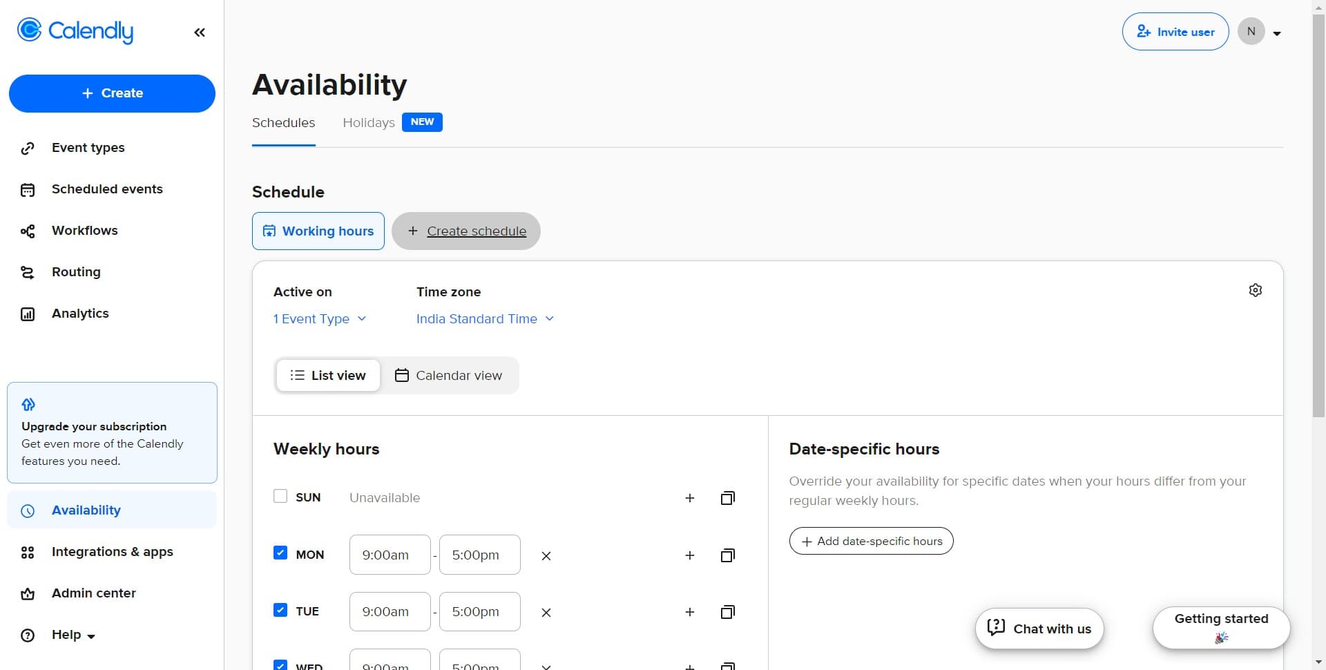 Create a new schedule