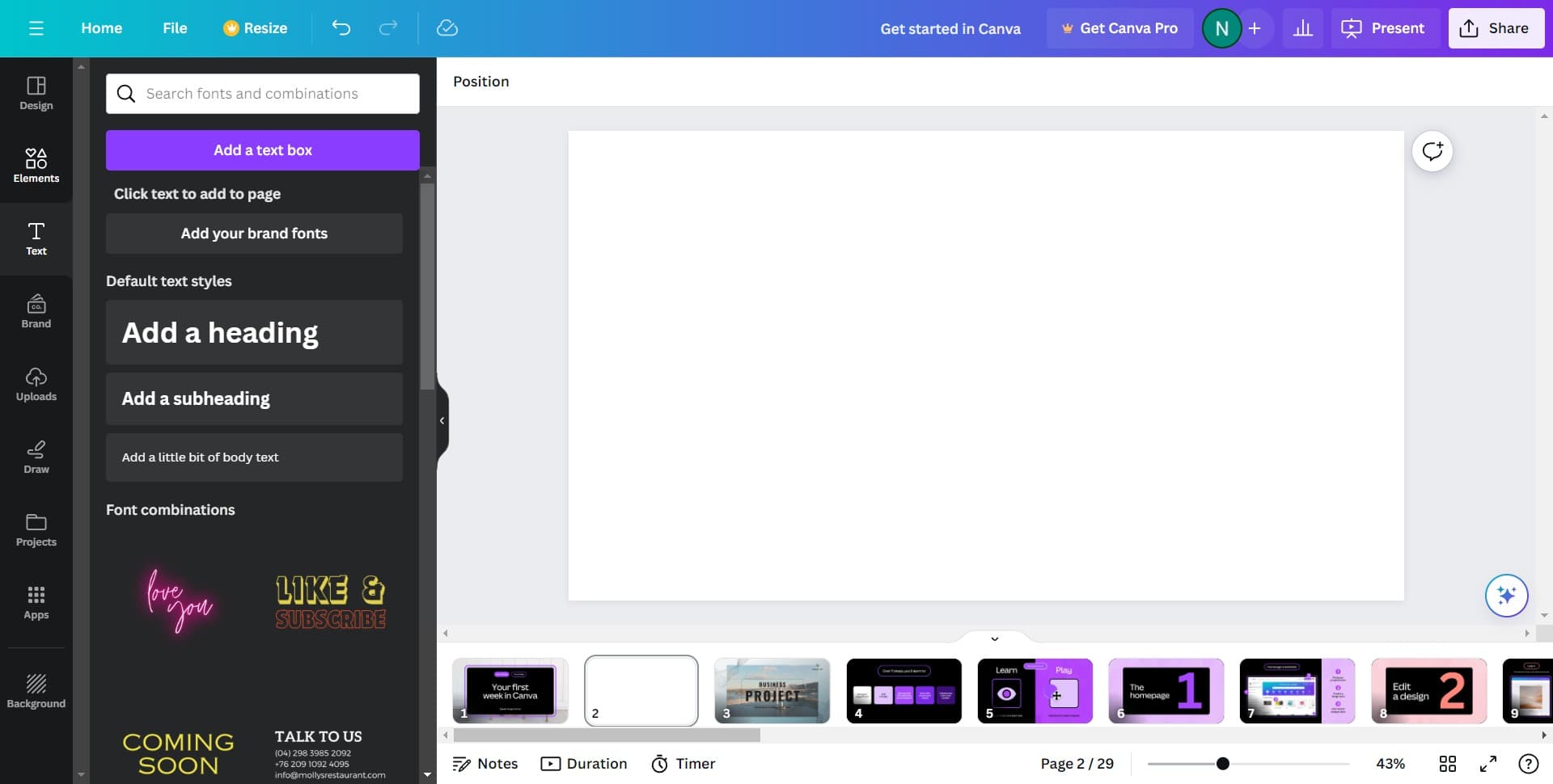 Open your Canva design