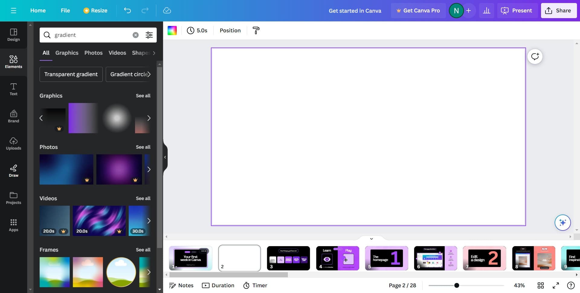 Click on the Draw tool
