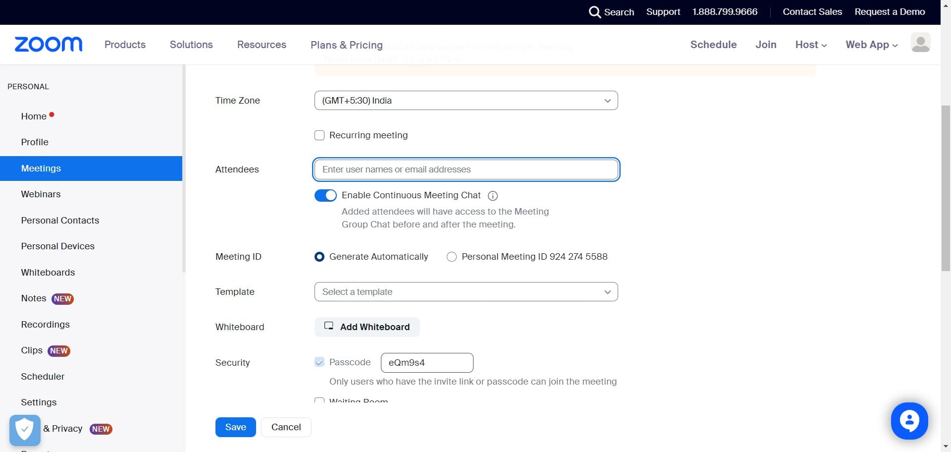 Adjust meeting preferences