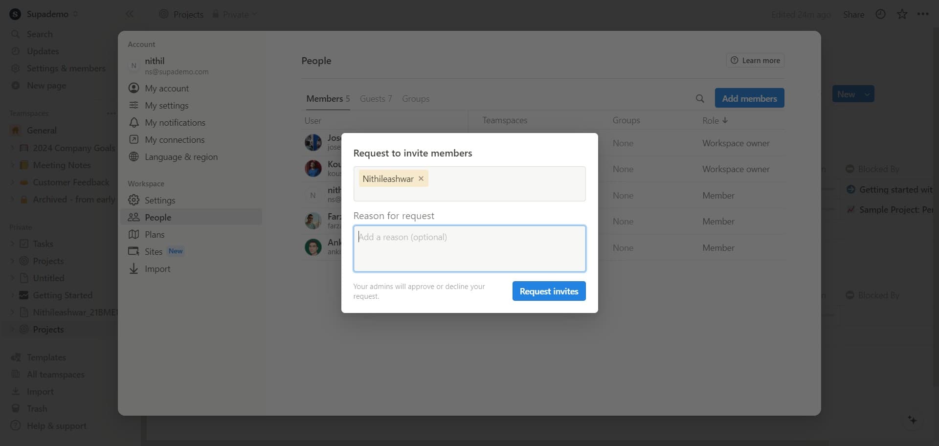 Confirm the selection