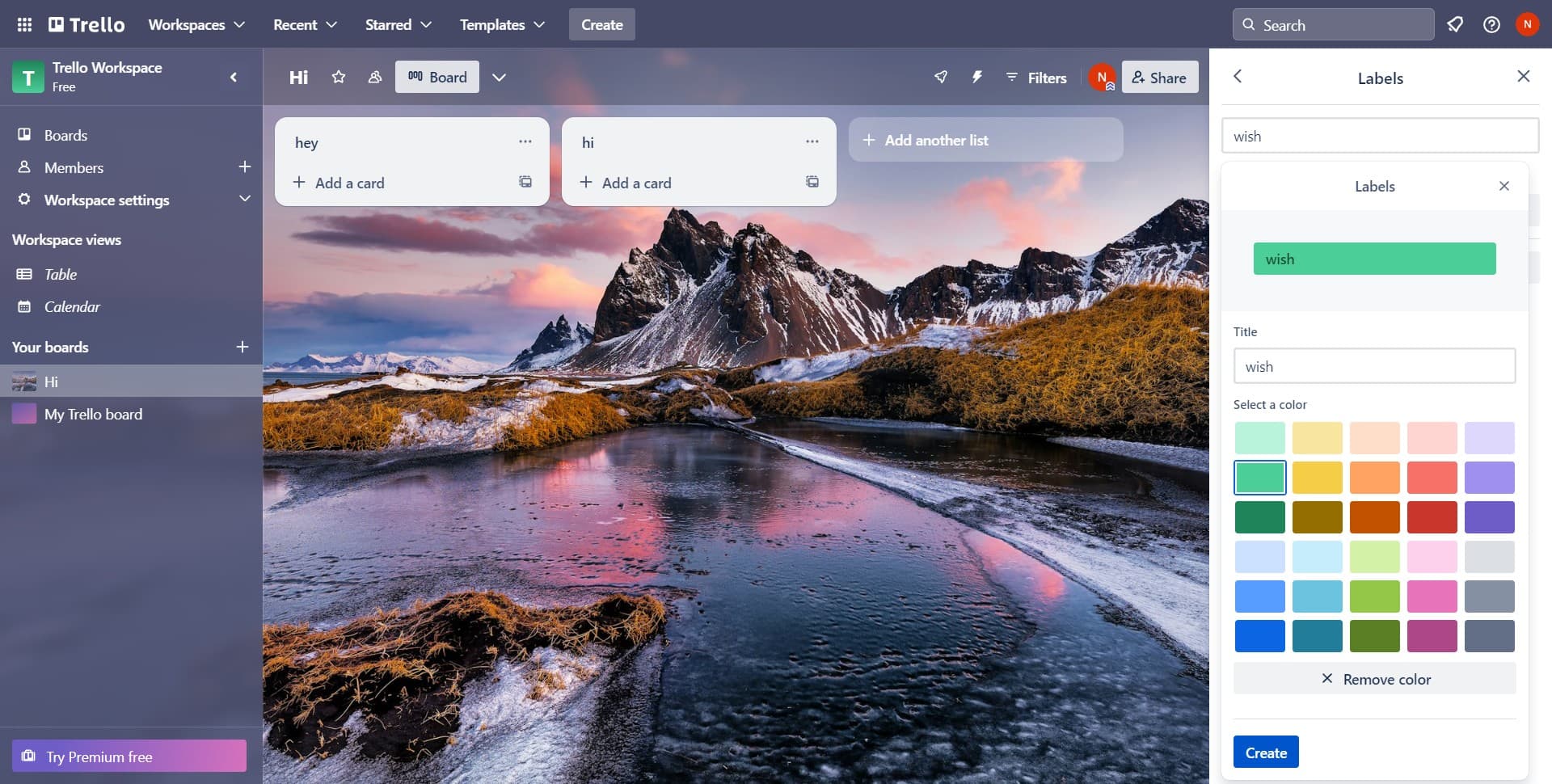 Confirm the label creation