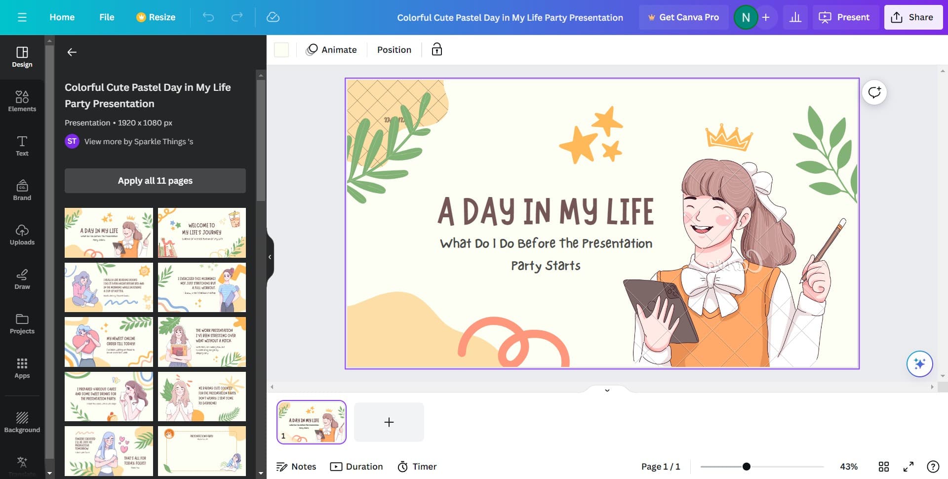 Apply changes across all pages