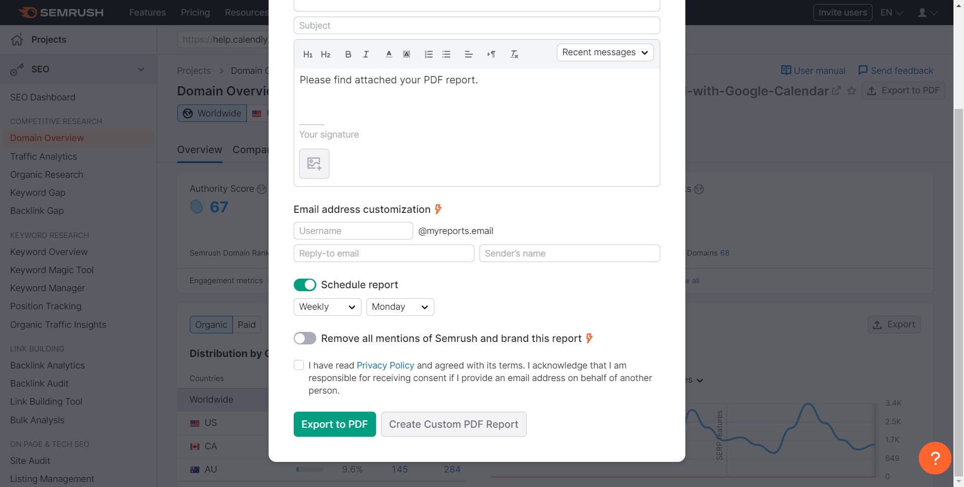 Export audit results to PDF