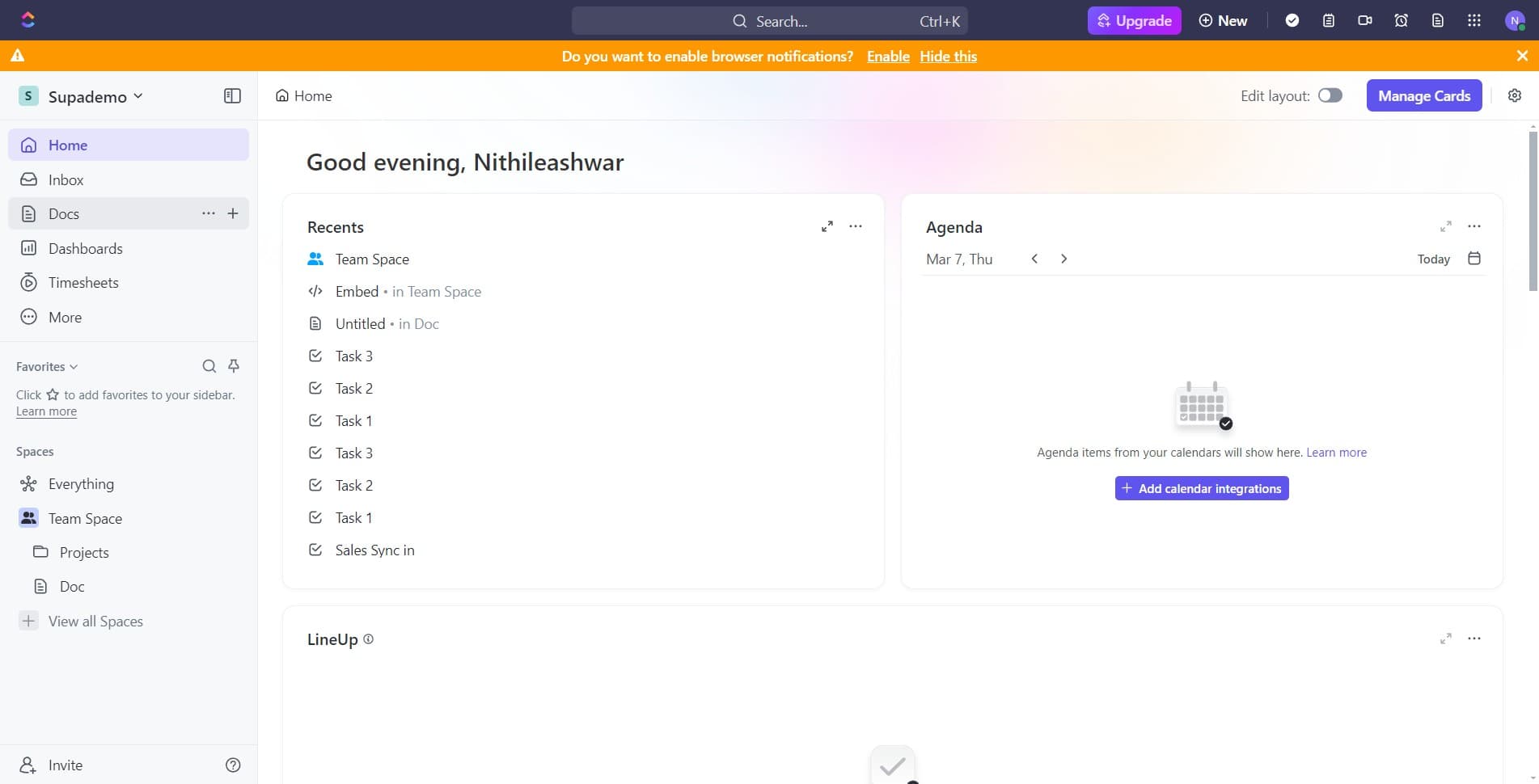 Open the Docs section