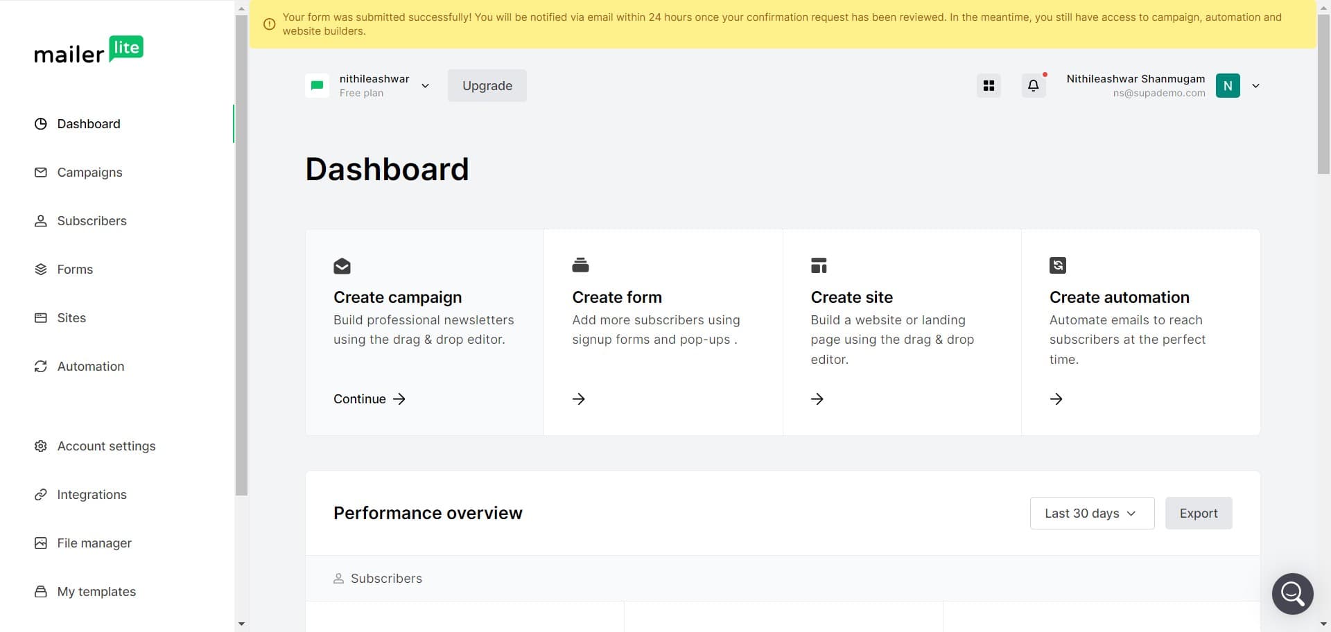 Access the campaign builder