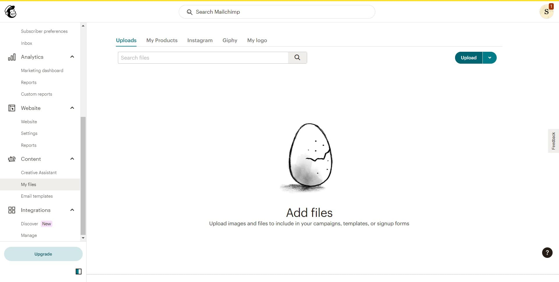 Click the Upload button