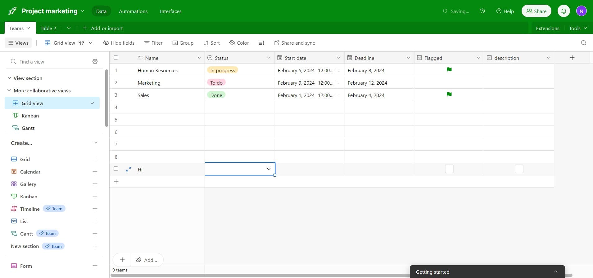Enter record details