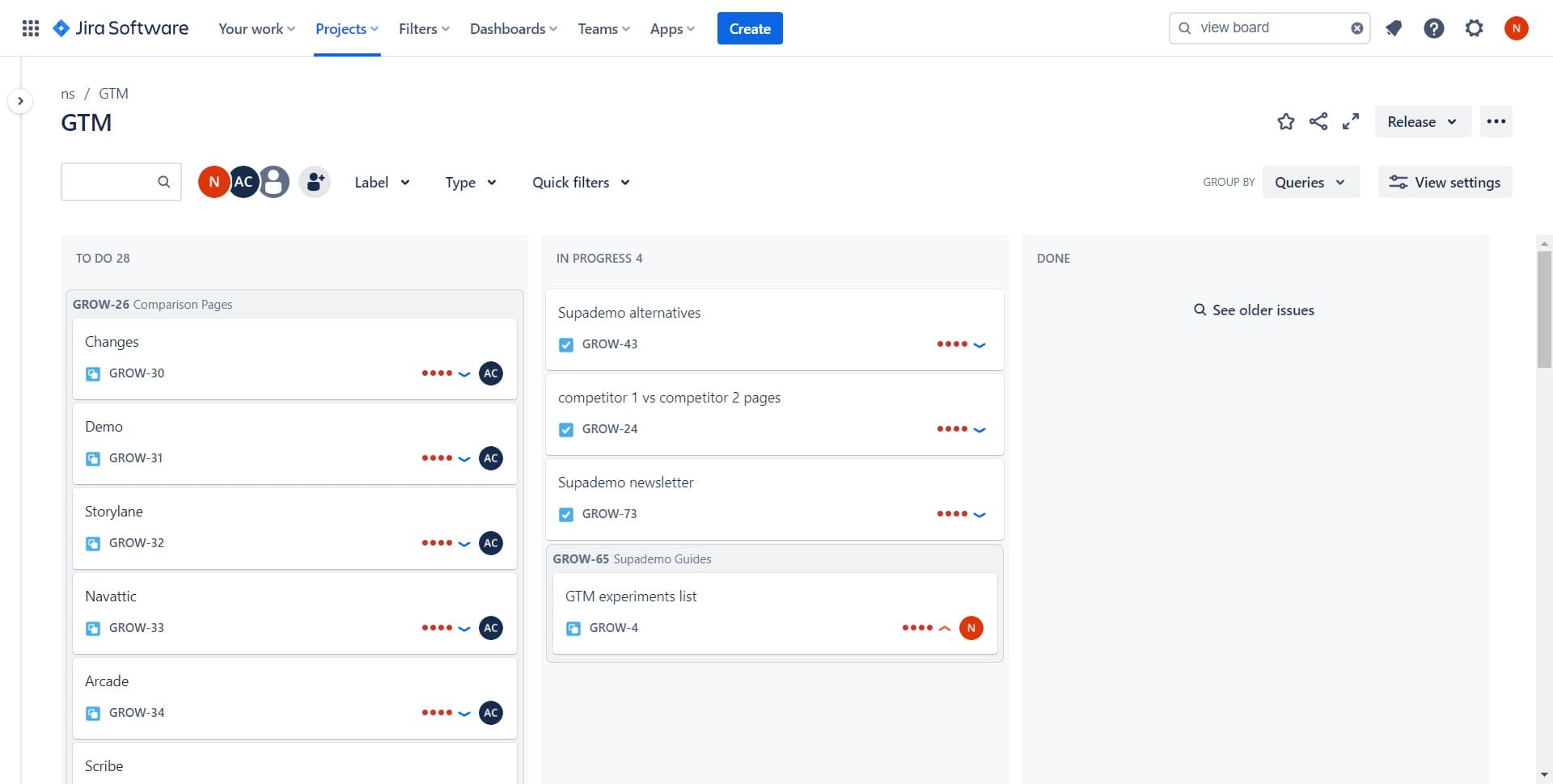 View and manage issues