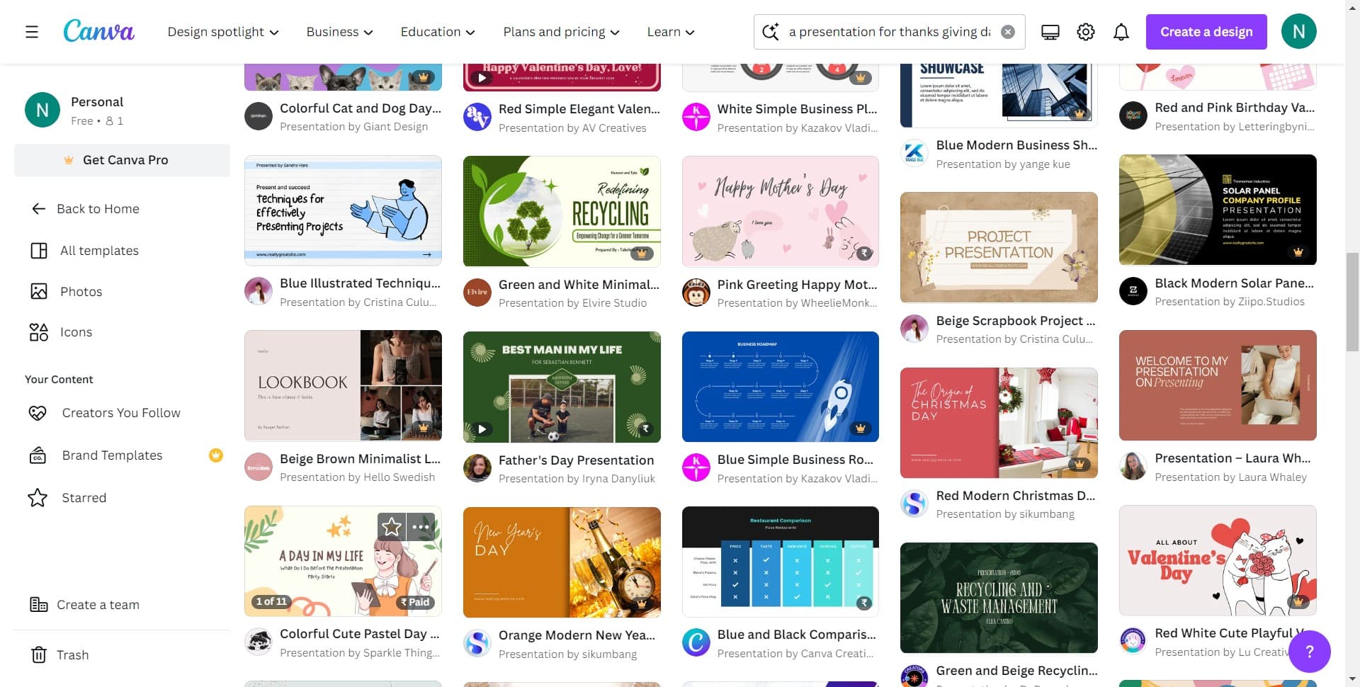 Browse AI presentation templates