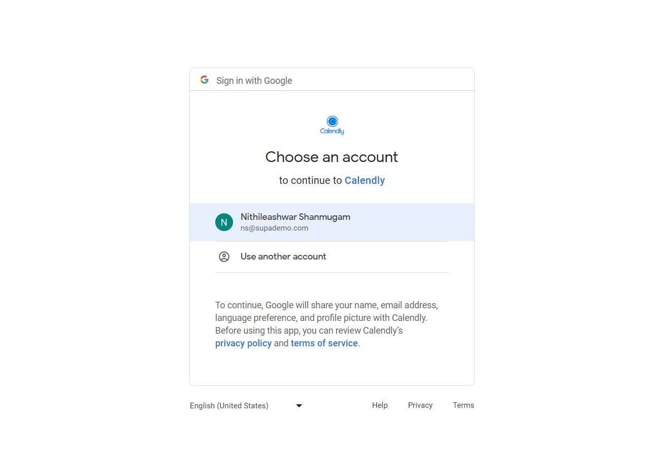 Select your Google account