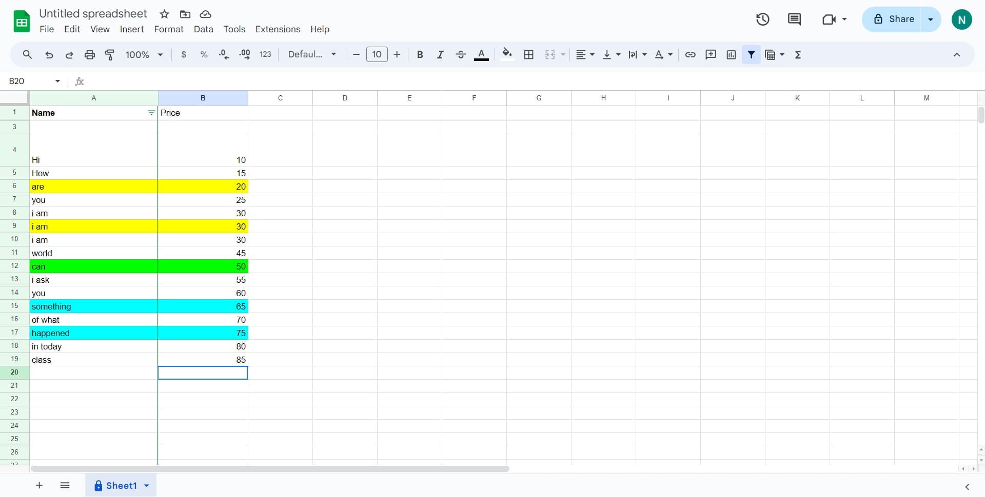 Access the cell for your formula