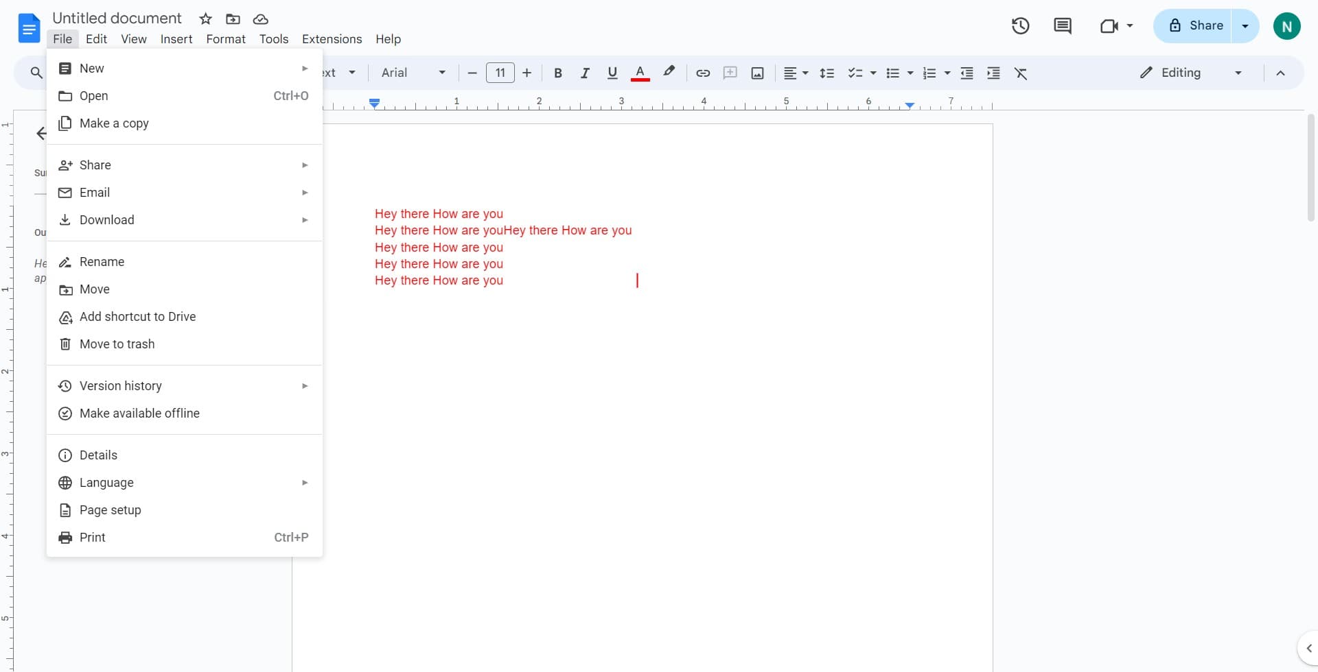 Click on the File menu