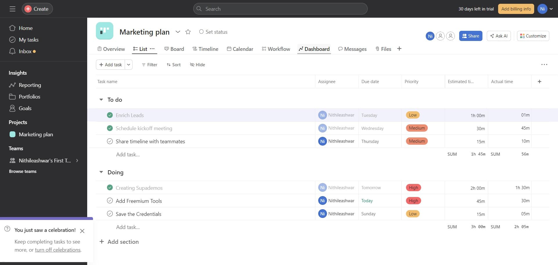 Confirm time entry submission