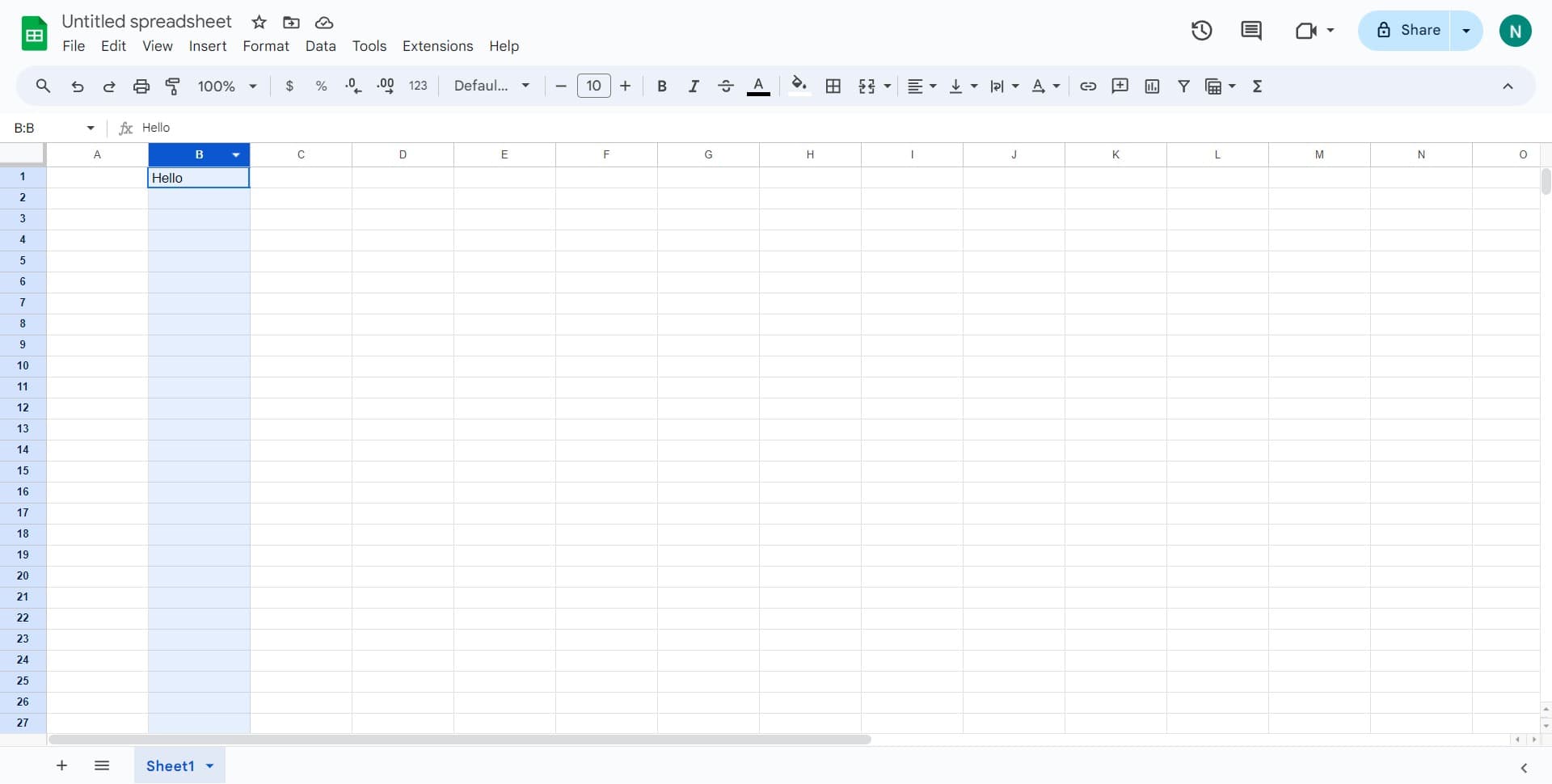 Select the text element