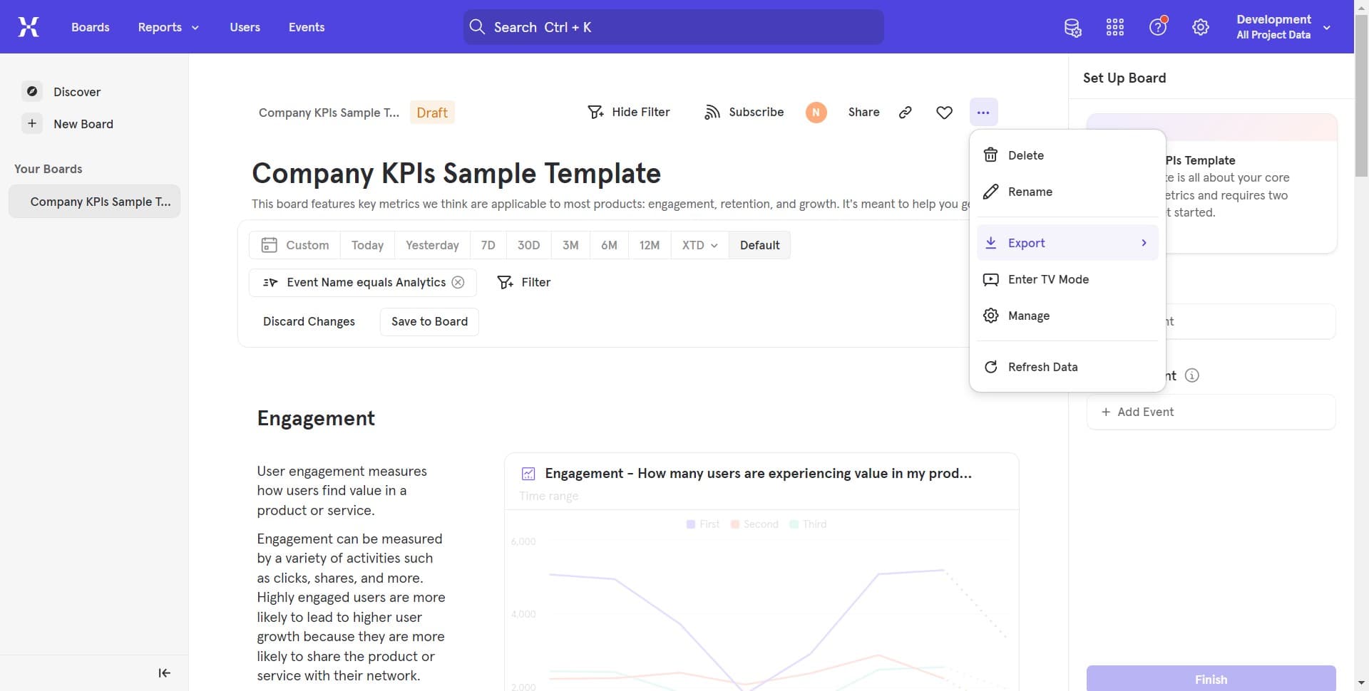 Configure export settings