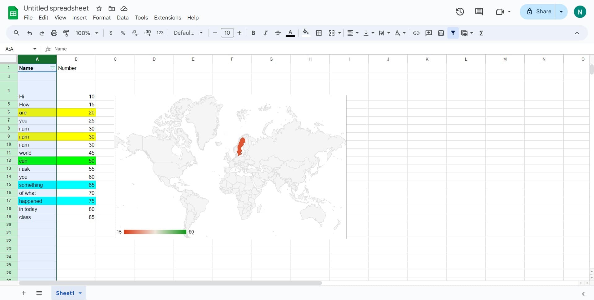 Select your data range