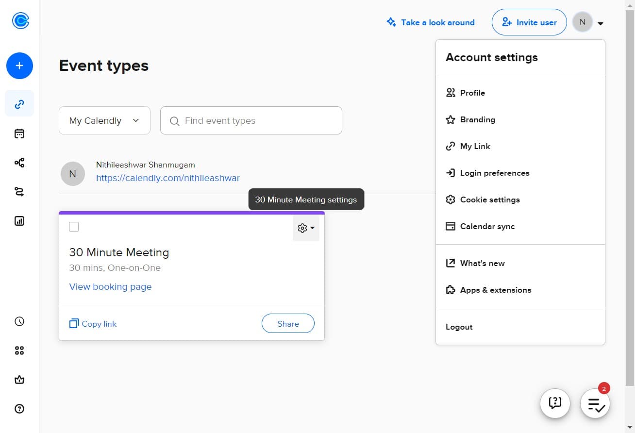 Select the 30-minute meeting