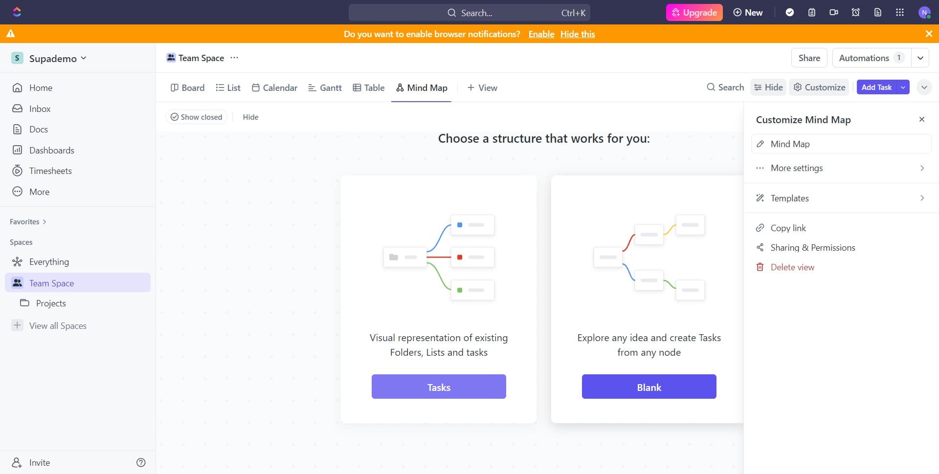 Select Blank template