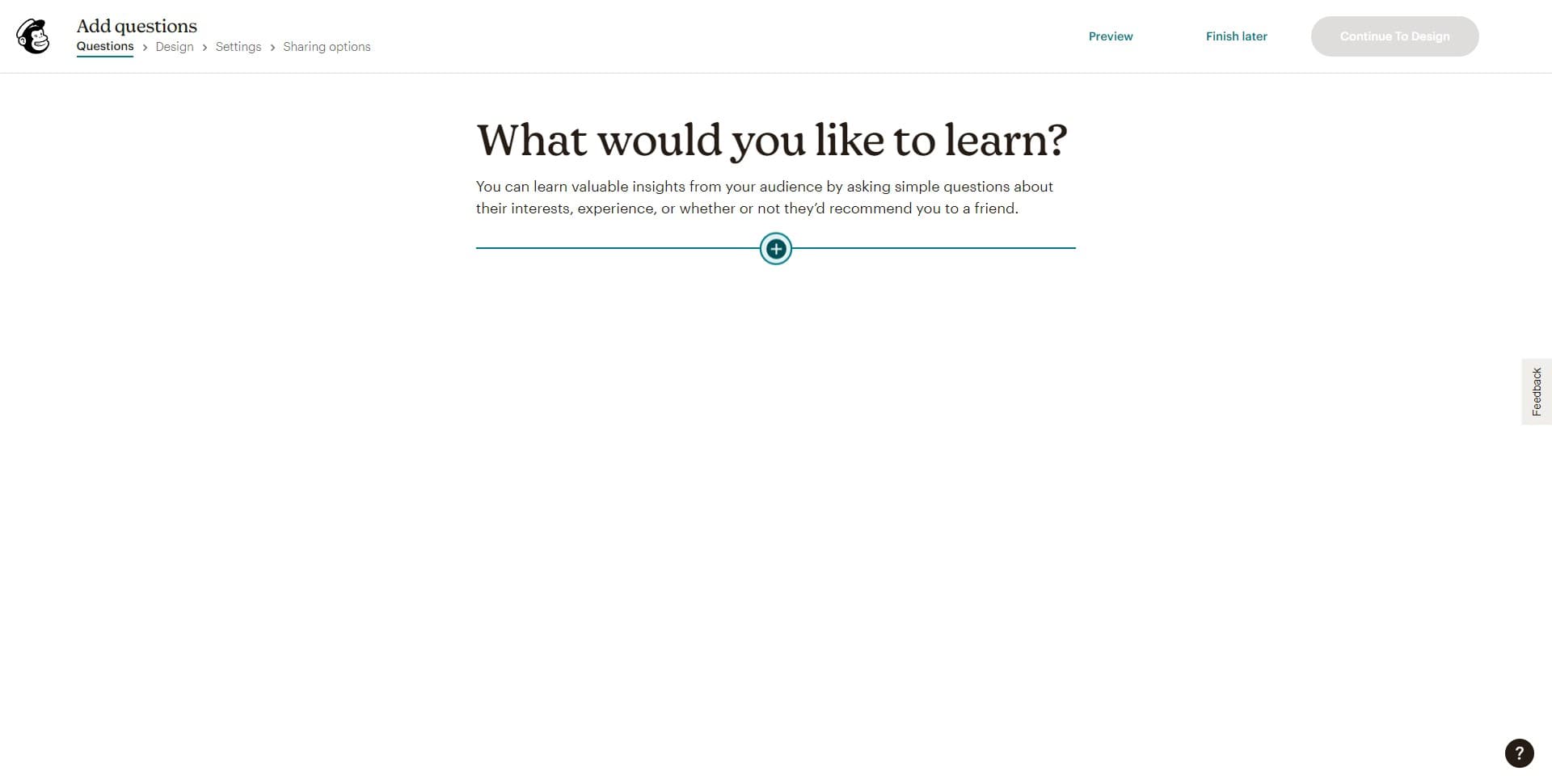 Configure initial survey settings