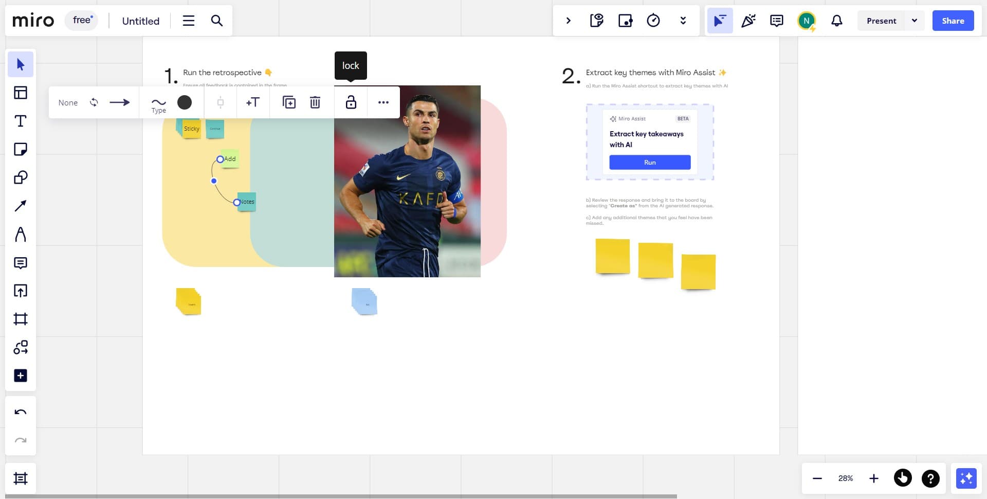 Access the object menu