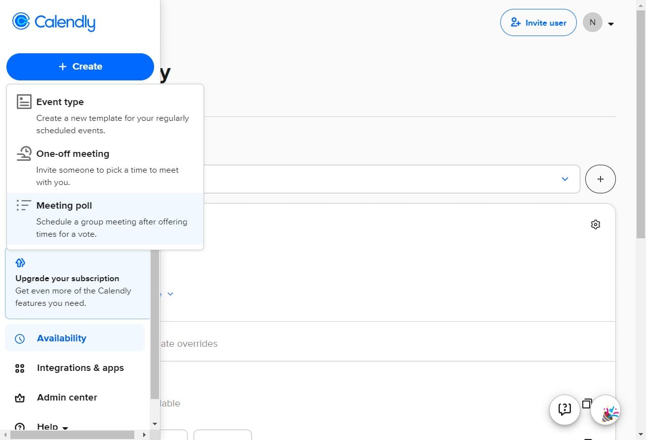 Click on Meeting poll option