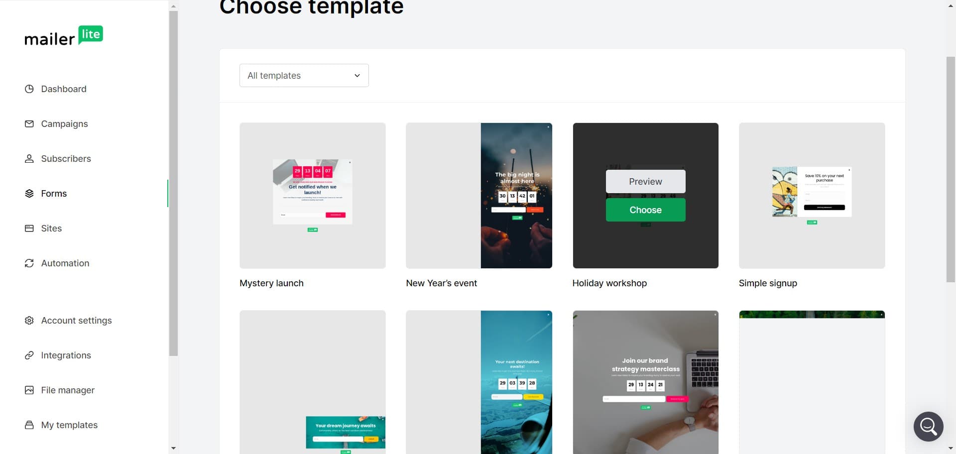 Choose your design template