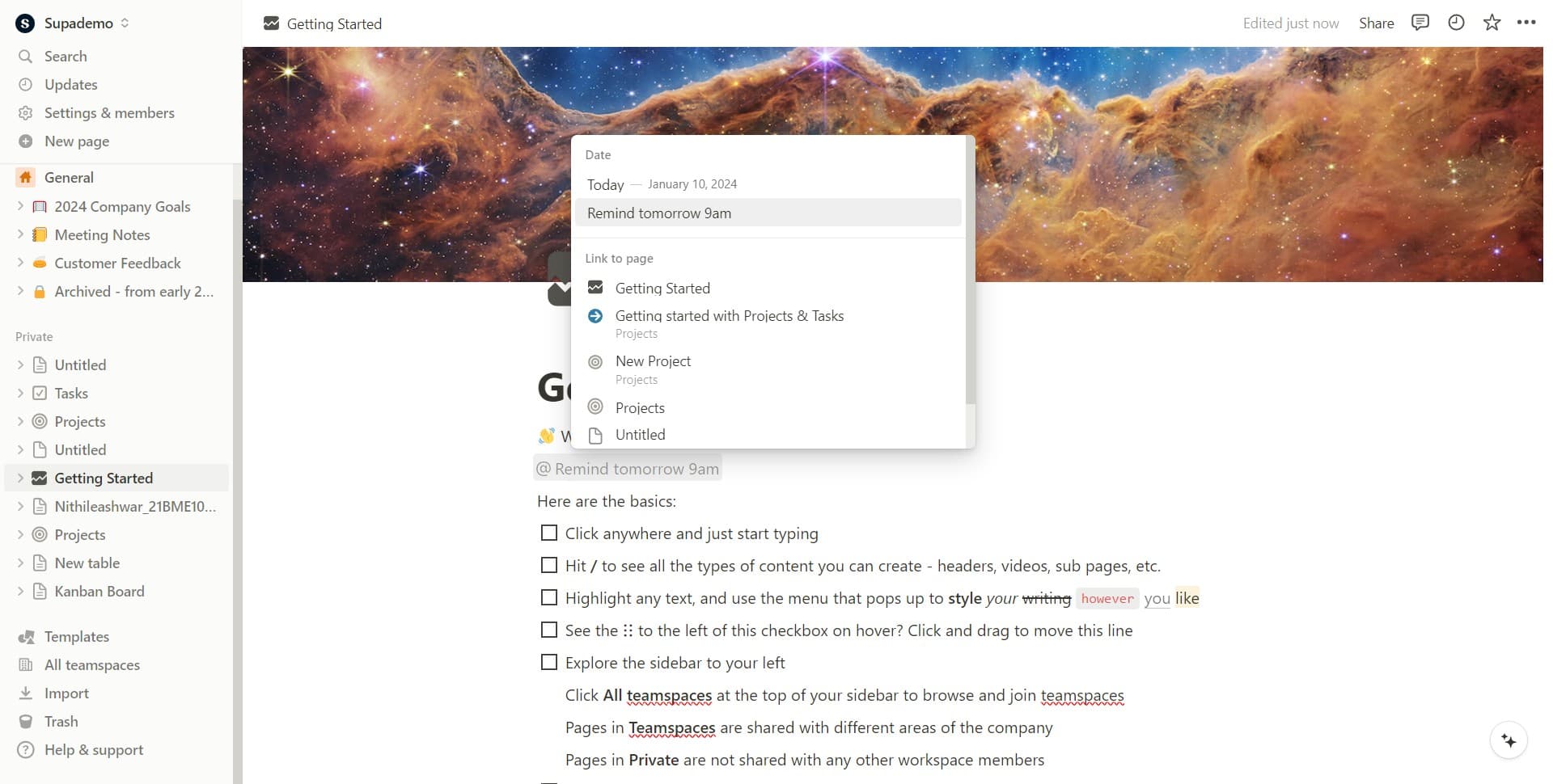 Choose a preset reminder time