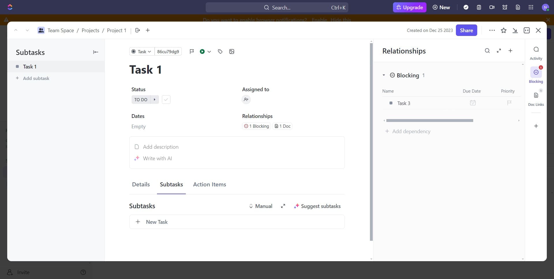 Confirm the dependency