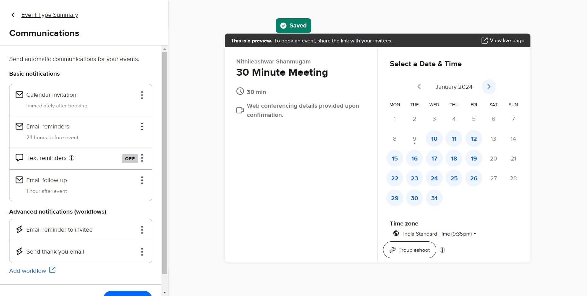 Finalize reminder preferences