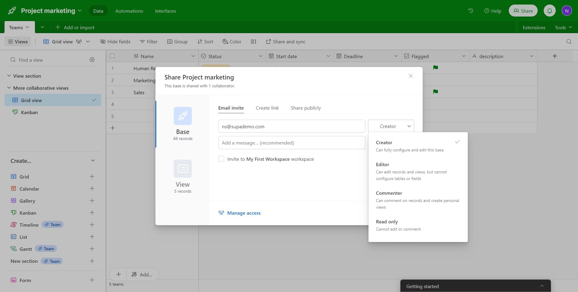 Enter recipient details