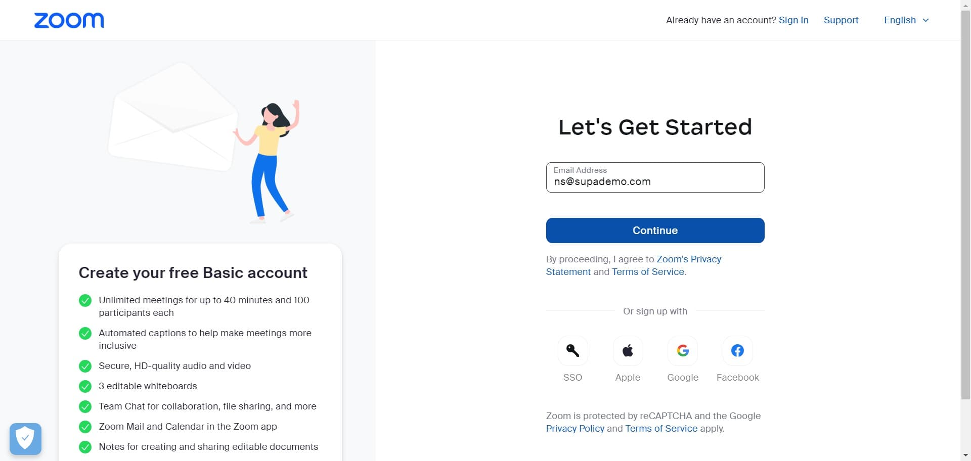 Click Continue to confirm details