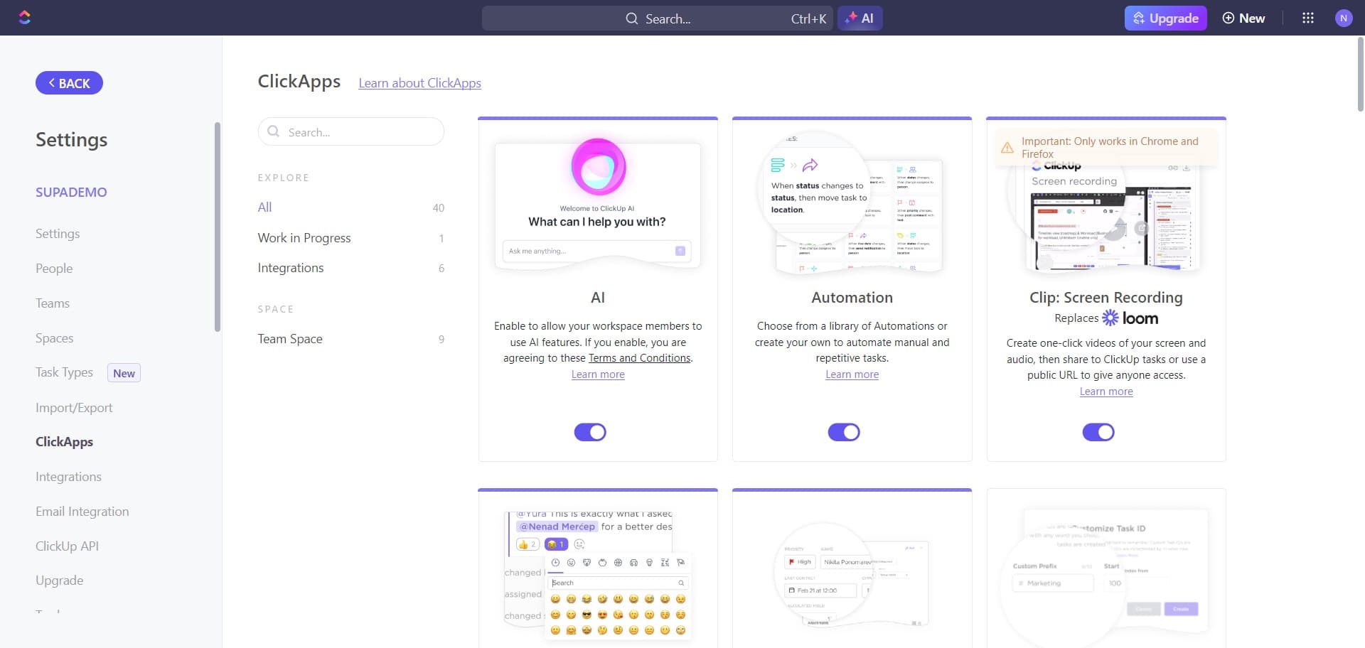Return to the previous menu