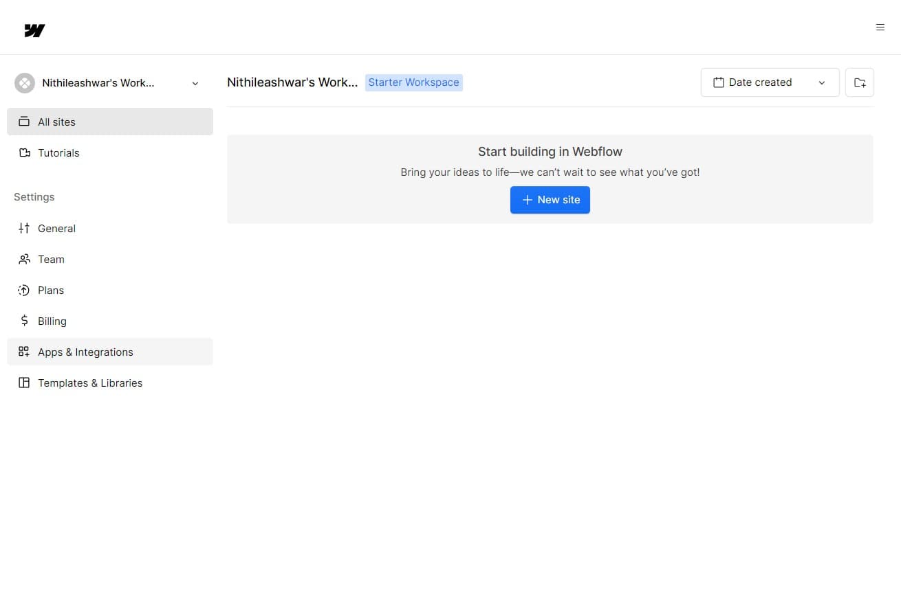 Access the Apps & Integrations menu
