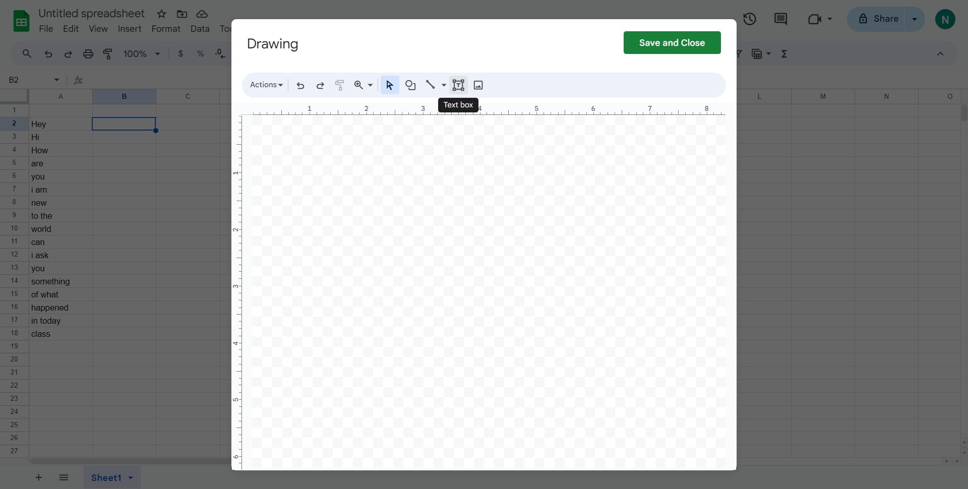 Access the text tool