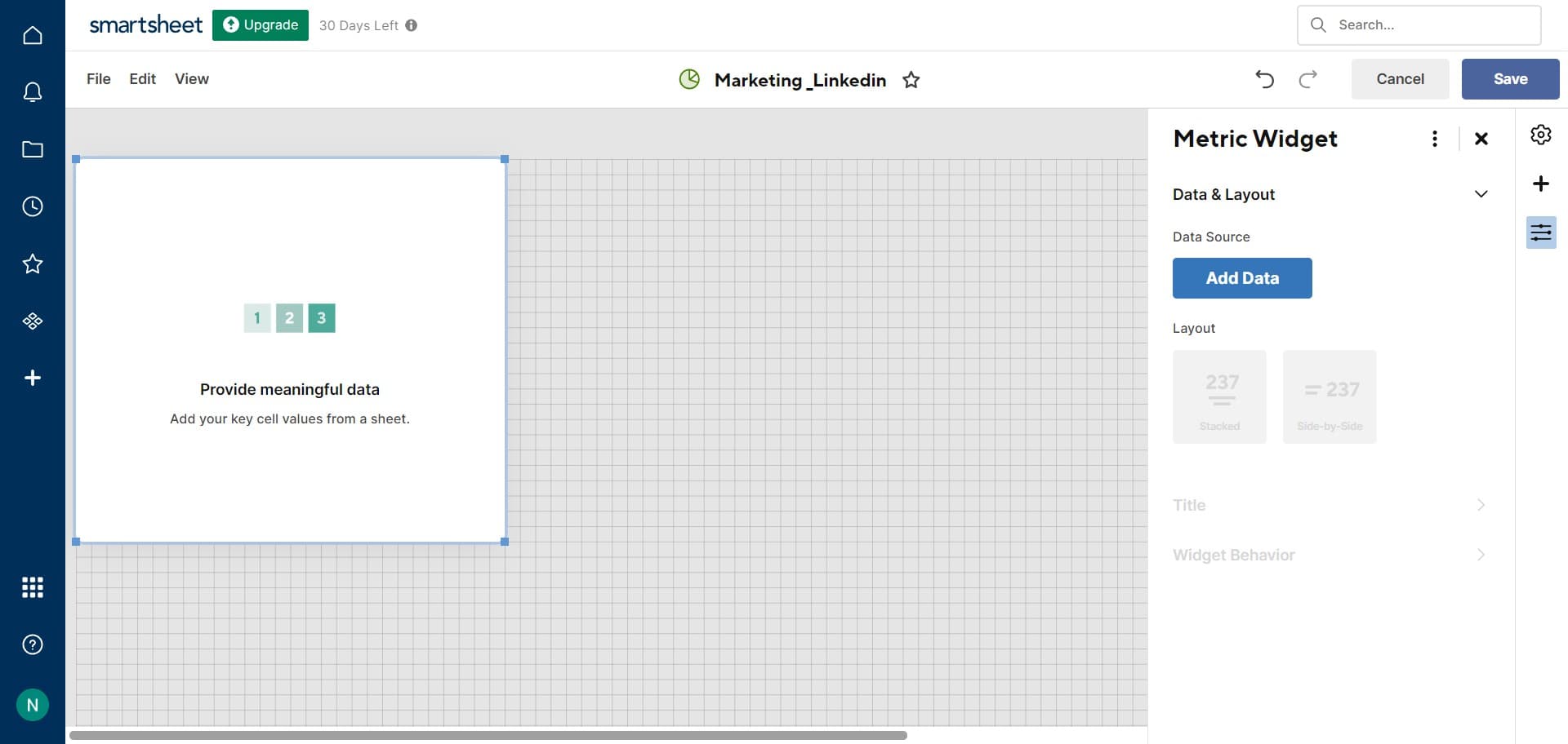 Save your dashboard changes