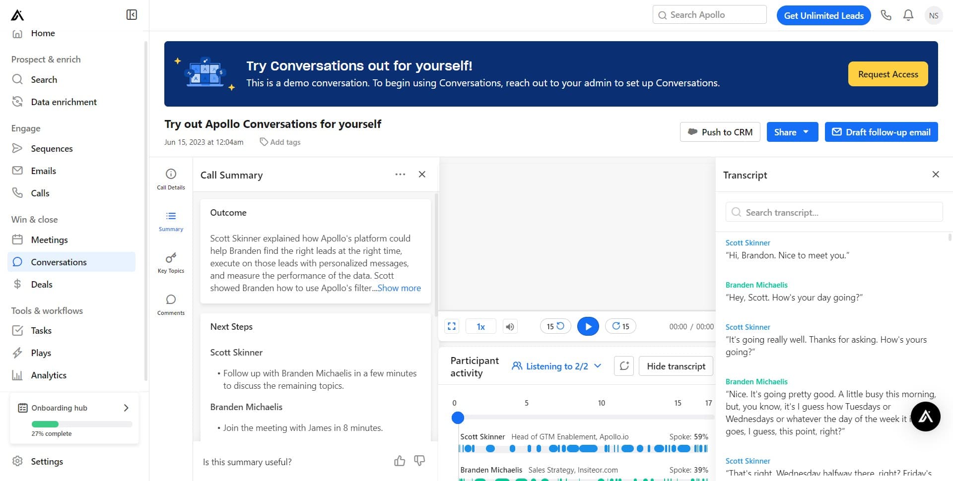 Skip the introductory tour