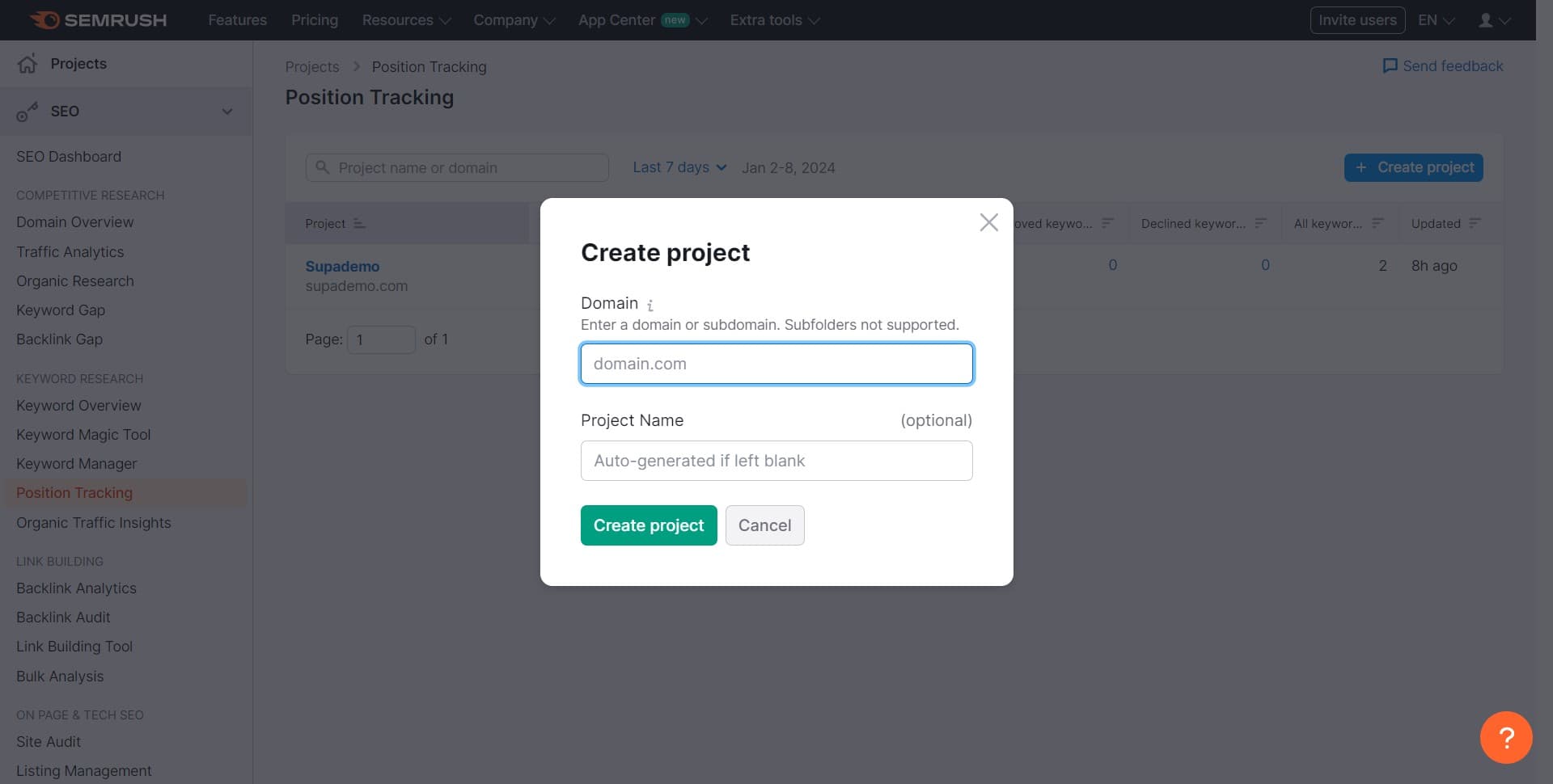Configure Project Settings