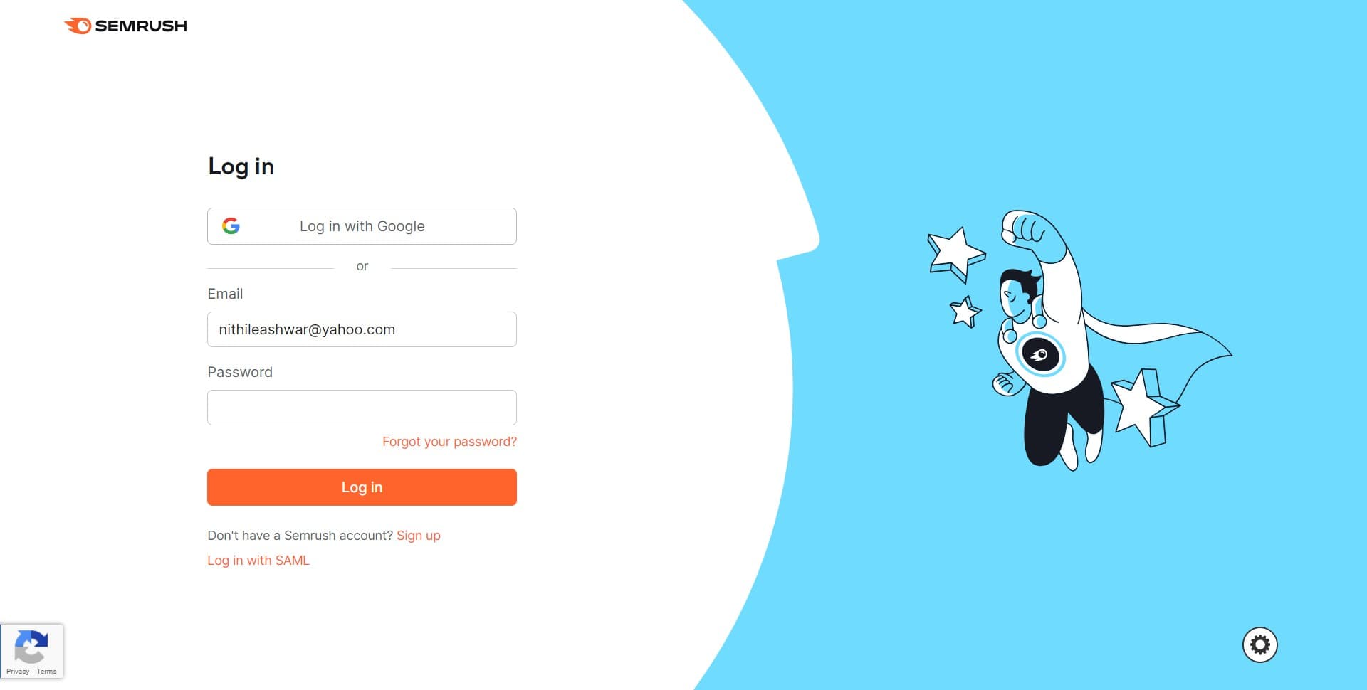 Click on login prompt
