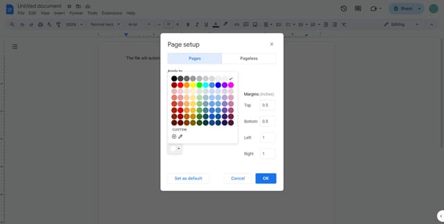 How to Add Background Color in Google Docs