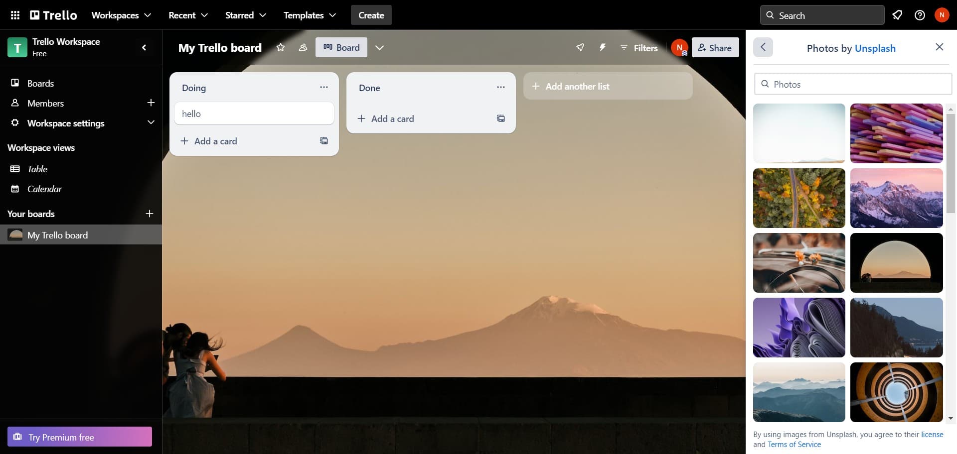 Preview background options