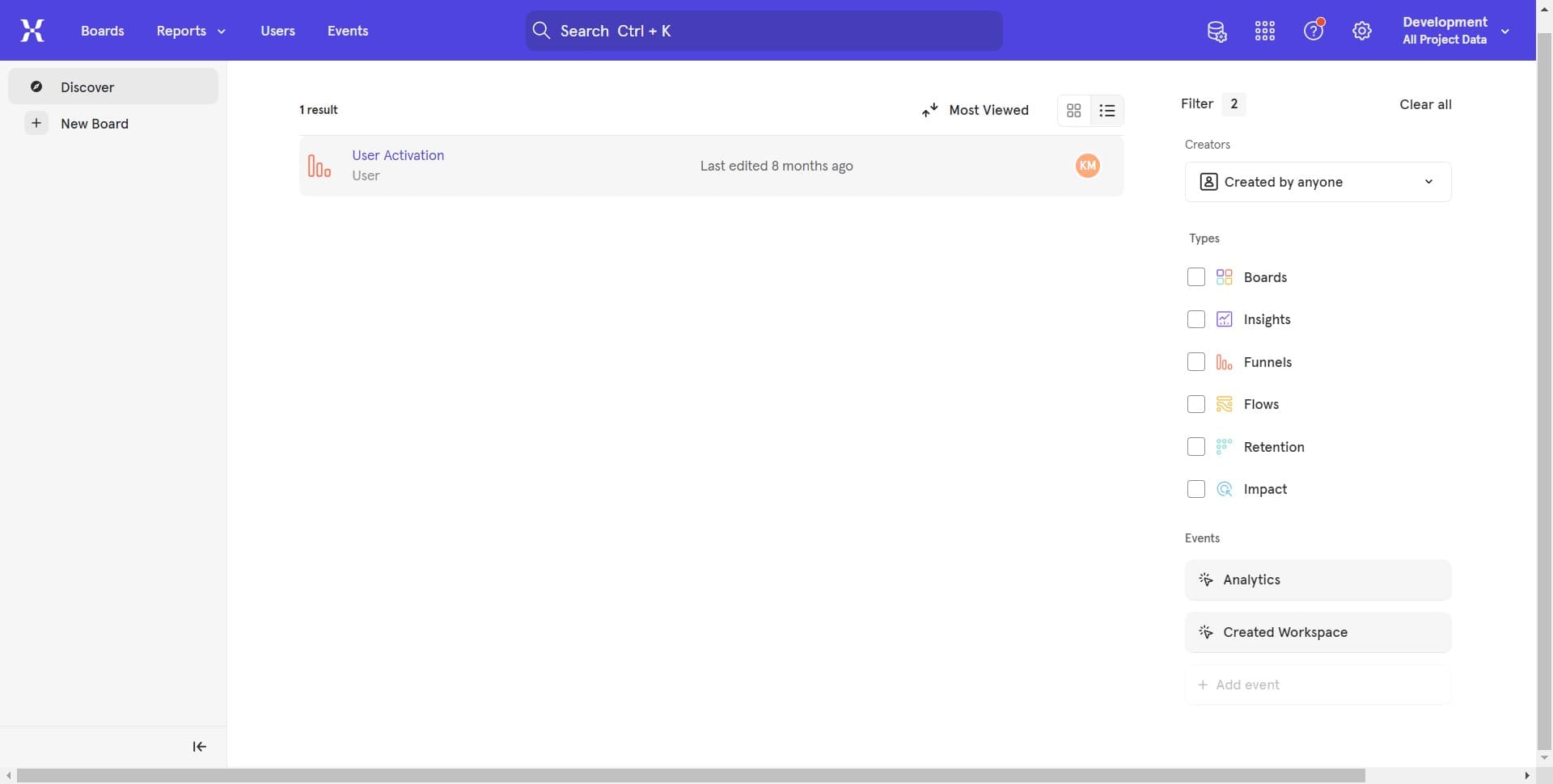 Click to finalize event setup