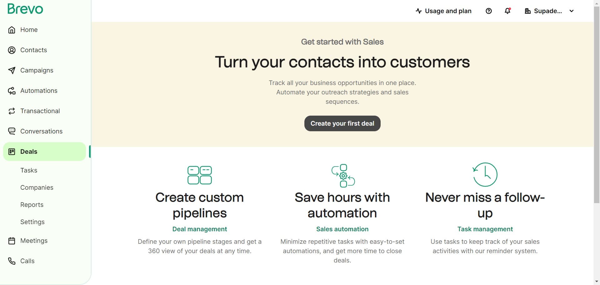 Start deal creation process