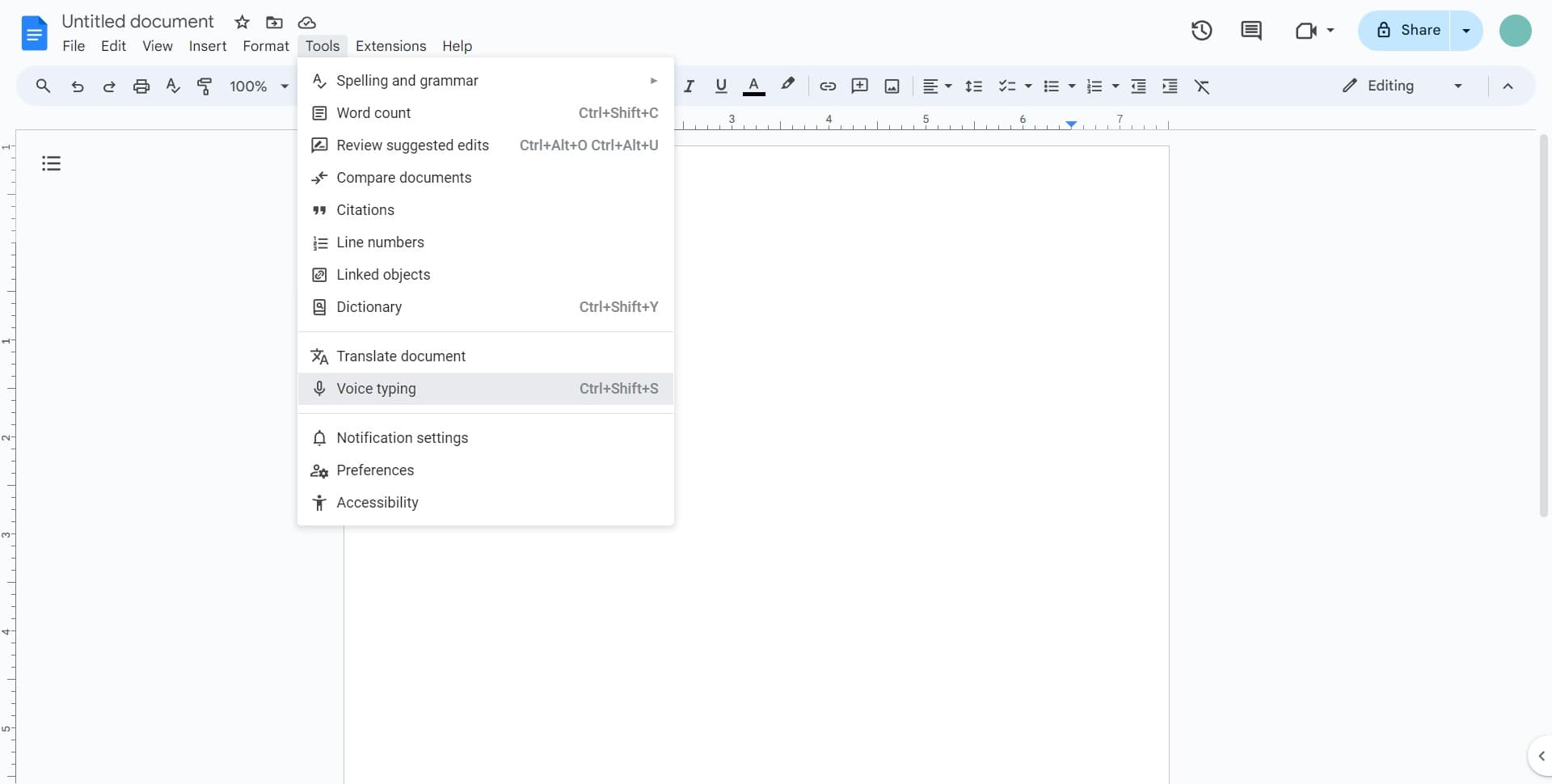 Select Voice typing option