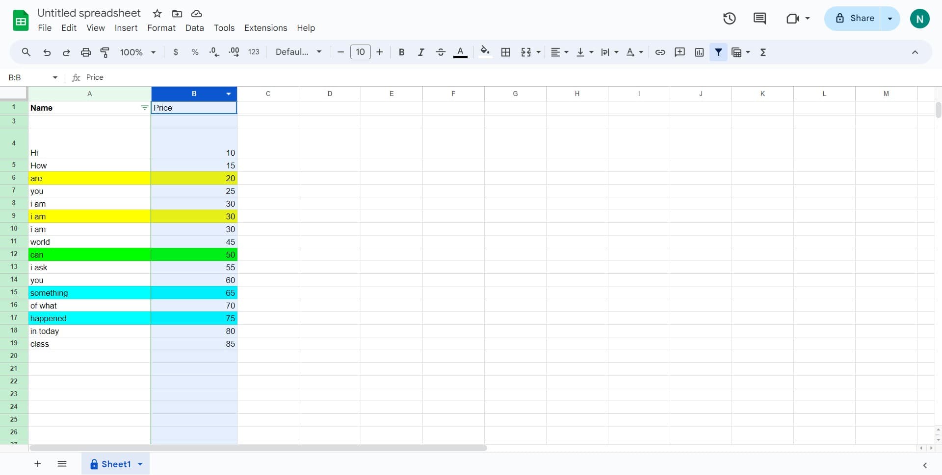 Open your Google Sheets document