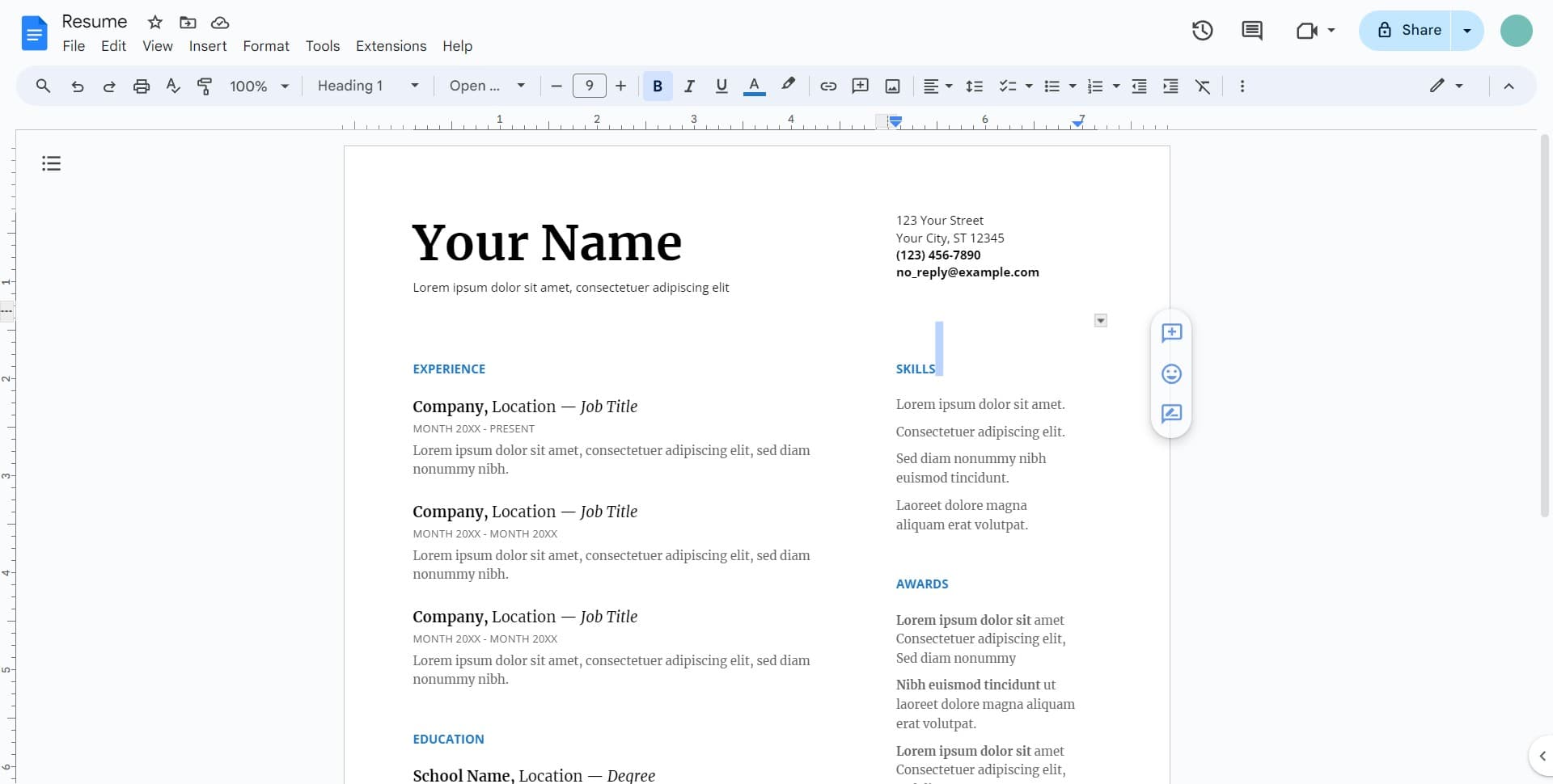 Access the Tools menu